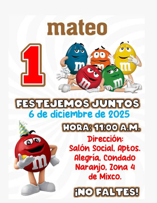 Invitación personalizada Mateo